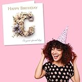 Happy Birthday Alphabet Letter Card - For C names Charlotte Chris Chloe - Special Card For Family, Friends - Heartfelt Greetings Wish for Women, Men - Image 5