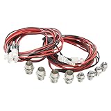 GDOOL 8 LED Light Set LED Headlight for 1:10 Scale RC Car,4 White Headlights & 4 Red Taillight Kit