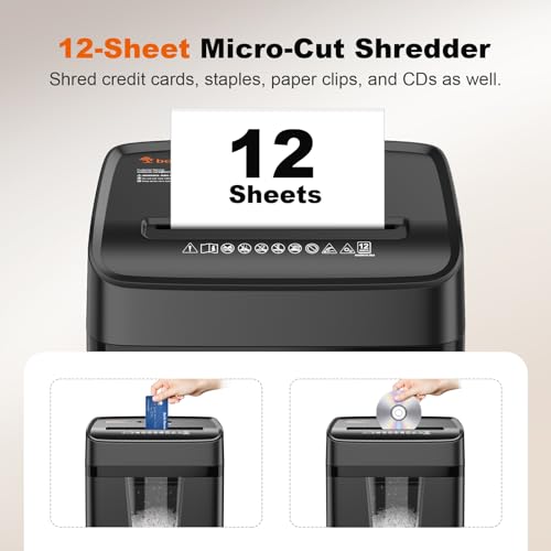 Image of Bonsaii 10-Sheet High-Security Micro-Cut Paper Shredder, Credit Card /Staples /Clips Shredders for Office and Home Use, 3.5-Gallon Pullout Wastebasket with Large Transparent Window (C220-B)