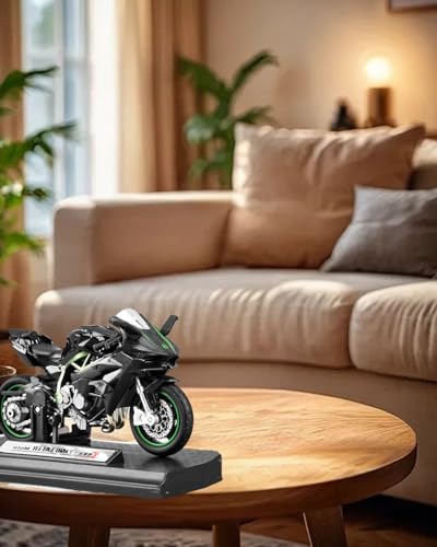 Image of MittiJoy H2R Bike, Bike Toy for Different Ages, 1:18 Scale Black Motorcycle Model Collectible, Featuring Detailed Design and Craftsmanship, Perfect for Display and Collection Enthusiasts