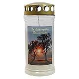 Grabkerze - Grablicht - Motivkerze - Gedenkkerze -Motiv Baumpaar Dauerbrenner 70-90 Std.