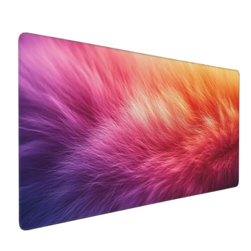 Tappetino per Mouse Gaming 900x500x3mm XXL Grande pelliccia rosa Tappetini Tastiera Scrivania con Base in Gomma Antiscivolo Mat con Bordi Cuciti per Computer PC Laptop J-4197