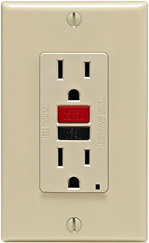 Mfg C21-GFNT1-RNI Self-Test 15A GFCI Outlet with Wall Plate, Ivory