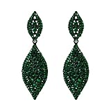 Flyonce Clip On Earrings for Women Rhinestone Crystal Wedding Bridal Clip-on Drop Dangle Earrings Gr