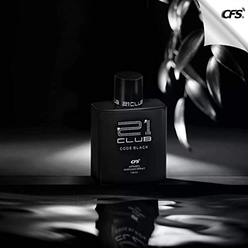 Image of FRASIYON 21 CLUB Code Black Perfume for Men| 100ml | Long Lasting Eau De Parfum | Bold Masculine Scent for Casual, Date & Nightlife | Premium Fragrance
