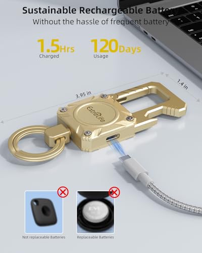 Image of ExtreLife Keychain, Works with Apple Find My, Bottle Opener, Carabiner Car Key Chains with Gps Tracker