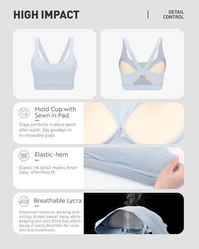 Image of RUNNING GIRL Sports Bras for Women,Light Impact Molded Cup Strap Sports Bra with Sewn in Pads,Best for A-C Cup