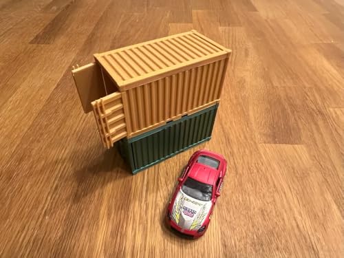Image of FuOnXen Container for 1 /64 Scale Matchbox Cars, 2 Pack Shipping Container Model, Green, Black, Grey, Blue, Yellow, White, Red Available