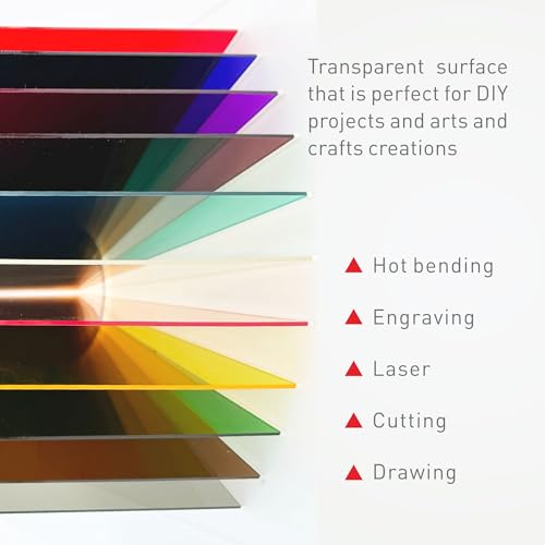 Image of 11 Pack 3.5X5 Inch Colored Translucent Acrylic Sheets with A Thickness of 0.08 Inches, Suitable for Making Various DIY Handicrafts Such As Hot Bending, Carving, Laser, Cutting, Drawing, Etc