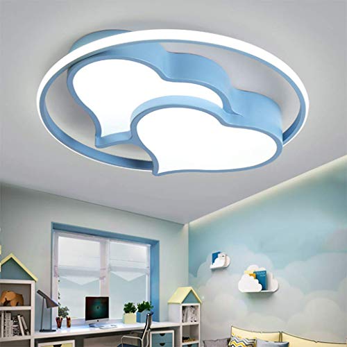 Lustre rond enfant rose avec télécommande et éclairage LED dimmable