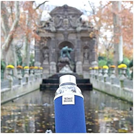 YOKO DESIGN Glass Bottle 500 ml Blue Pouch 500 ml Adult Unisex, 21 cm, Bleue - Image 4