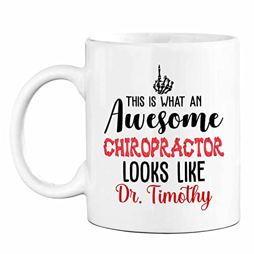 Ciciron Personalized Chiropractic Coffee Mug 11/15 Oz, This Is What An Awesome Chiropractor Looks Like, White Ceramic Travel Mug, Doctor Mug Gift