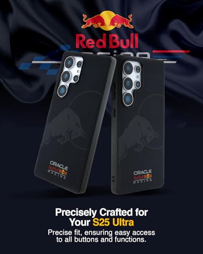 Image of CG MOBILE REDBULL Racing [Official Licensed] Magnetic Charging Compatible|Meshed PU Case with Debossed Bull Protective Case /Cover Designed for Galaxy S25 Ultra-Navy