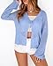 BTFBM Summer Cardigans for Women Lightweight 2026 Spring Crochet Mesh Long Sleeve Tie Front Knit Beach Vacation Outfits(Light Blue, Large)