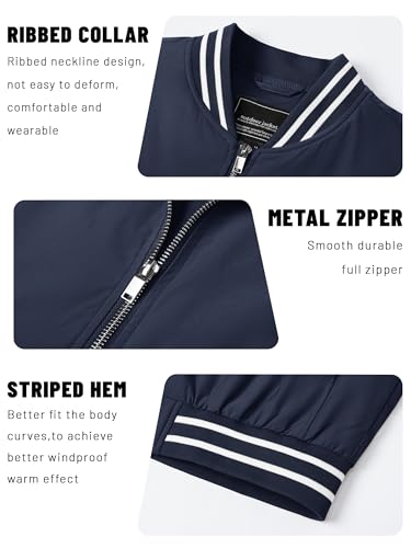 Tacvasen TCTJ-295-202-NAVY-XL Men Jackets Casual Bomber Jacket Men Stylish Lightweight Mens Windbreaker Jackets Lightweight Full Zip Mens Jackets thumb #4