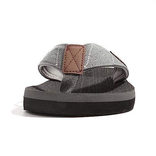 Fitory Men'S Flip-Flops, Thongs Sandals Comfort Slippers For Beach Grey Size 11 thumb #3