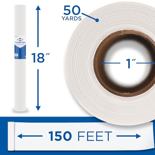 Evita borrones con el rollo de papel de rastreo Alvin 55W-I de 45,7 cm para planos limpios 3