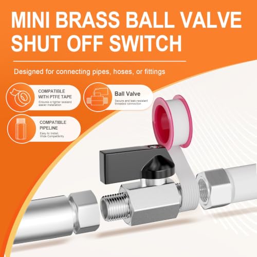 Image of GASHER 3PCS 1 /8 inchMNPT Nickel Plated Brass Mini Ball Valve
