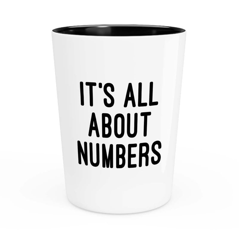 Flairy Land Actuary Shot Glass 1.5oz -All about numbers - Insurance Agent Statistician Accountant Actuarial Analyst Auditor Data Analyst