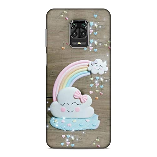 Image of Printed Mobile Back Hard Case Cover for Xiaomi Redmi Note 9 Pro /Note 9 Pro Max | Smiley Cloud, Colourful Heart, Clay Art rainbow-2179