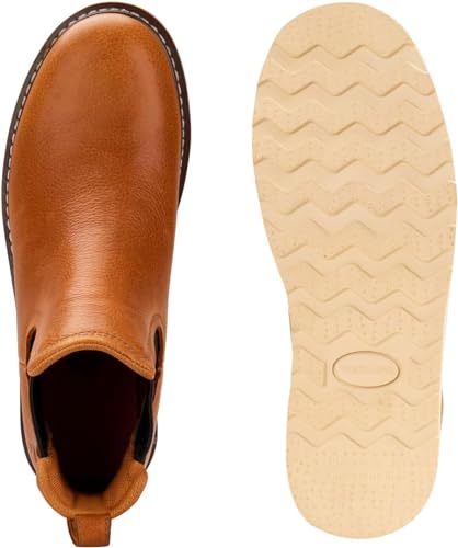 SUREWAY Men's Slip On Chlesea Work Boots for Men - Lightweight Full Grain Leather,Slip-resistant Wedge Sole4