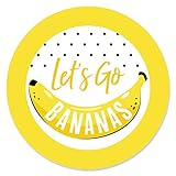 Big Dot of Happiness Let’s Go Bananas - Tropical Party Circle Sticker Labels - 24 Count
