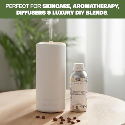 Image of VedaOils Ambrette Seed Essential Oil 100ml | 100% Pure & Natural Ambrette Seed Oil for Skincare, Aroma, Massage & Diffusers | Premium Therapeutic Grade Carrier Oil