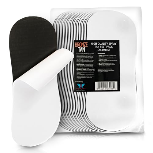 Bronze Tan Sticky Pads for Feet 25 Pairs Disposable & Hygienic Non-Slip Pads Eco-Friendly Tanning Foot Protectors for Sunless or Self-Tanning at Home or Salon