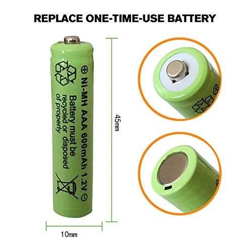 Gsuiveer Rechargeable Solar Light Batteries Aaa Nimh 600Mah 1.2V For Outdoor Garden Lights (8 Pack) #TOP2