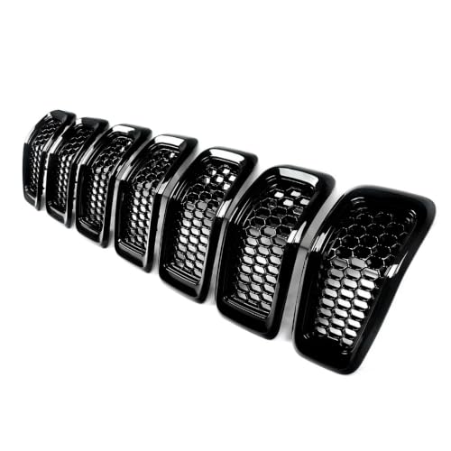 Grille antibrouillard avant voiture pour Cherokee 2014 2015 2016 2017 2018, anneau ABS 7 pièces