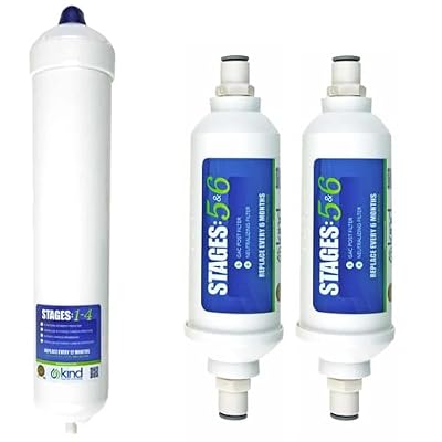 Kind Water Systems 6-Stage Reverse Osmosis System Replacement Filters - 1 Year Supply, Includes Carbon Filter for Stages 1–4 & 2 PRO-RO-56R Post-Filters for Stages 5–6