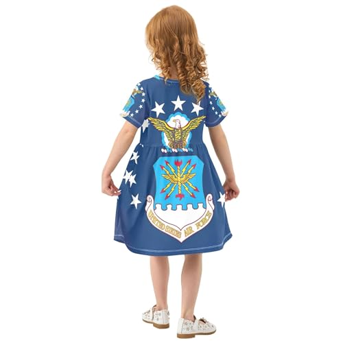 Toddler Girls Dresses US Air Force Flag Beach Shirt Dress 2t Short Sleeve Little Girl3