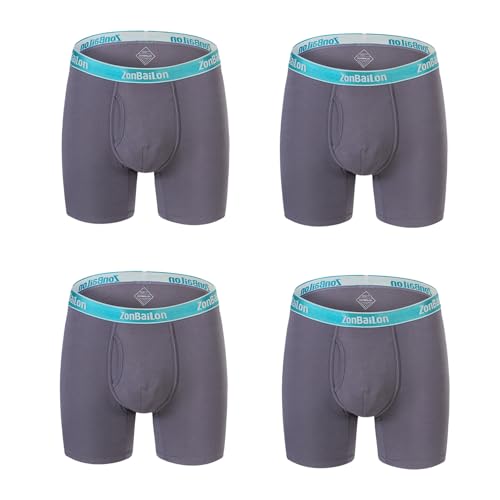 ZONBAILON Mens Boxer Briefs Open Fly Bulge Pouch Underwear2