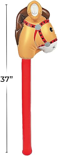 Fun Express Inflatable Stick Horse Toy - Fun Inflatable Character for Kids Easy to Inflate for Playtime Parties and Events - Perfect for Outdoor Fun Birthdays and Themed Celebrations - 1 Piece