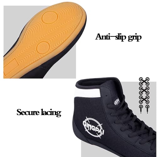 Zapatos De Boxeo Unisex NiñOs,Calzado De Lucha Superior,Botas Boxeo Deportivas De Ligeras,Unisex Adulto,Antideslizantes,Confort,Duraderos,para Boxeo,Deportivo,Kung Fu,Taichi - imagen 6