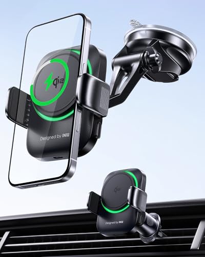 INIU Wireless Car Charger, Qi2 Certified Car Phone Holder fo