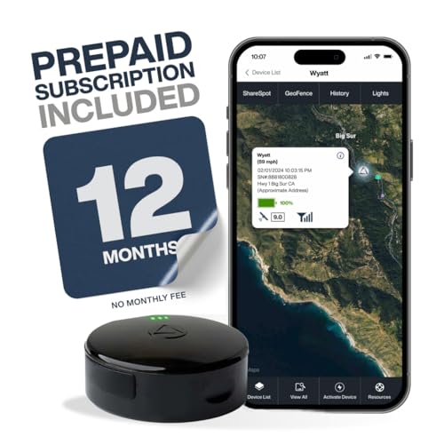 LandAirSea 54 GPS Tracker + 12-Month Prepaid Subscription. Long Battery, Magnetic, & Waterproof. Global GPS Tracker for Vehicles. Made in The USA from Domestic & Imported Parts