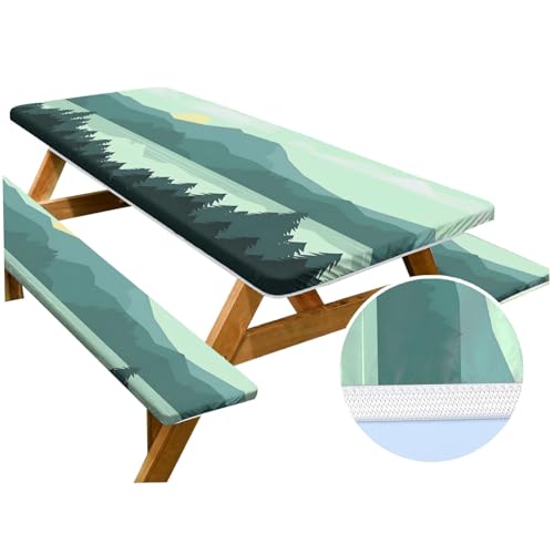 Nappe rectangle étanche de 8 pieds avec couvercle de table de pique-nique intérieur extérieur - 5