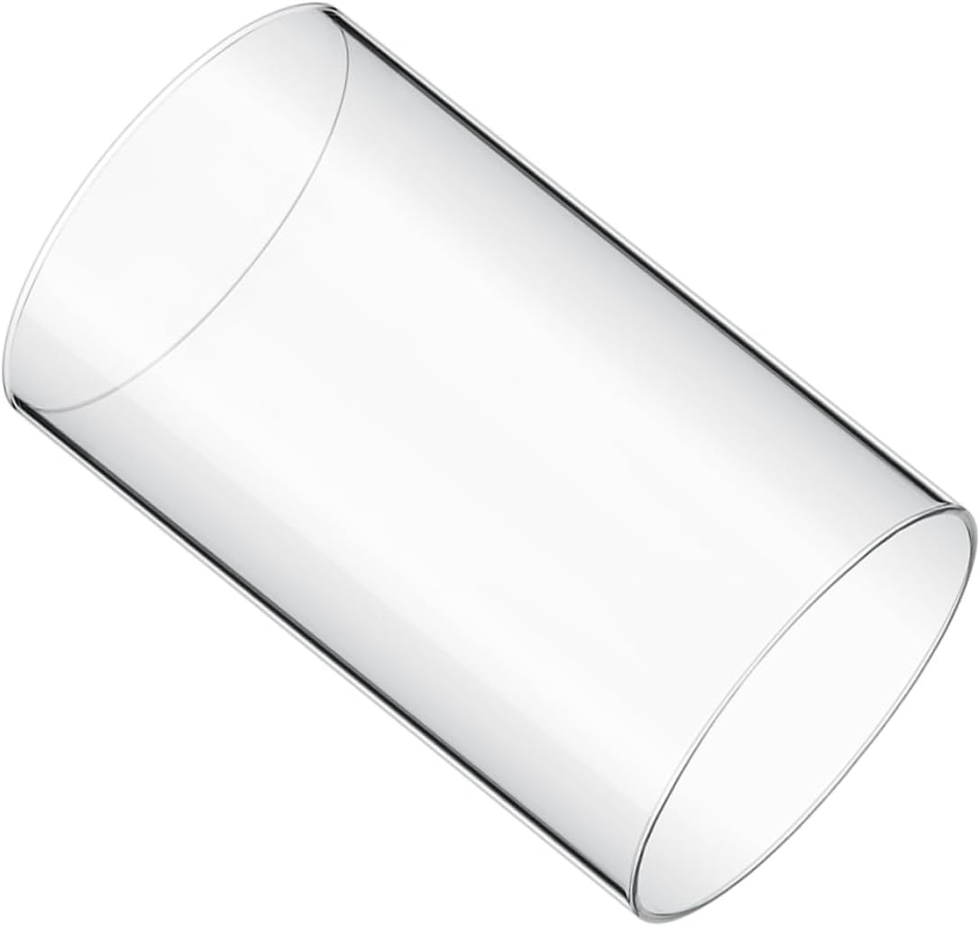 Clear Glass Hurricane Candle Holder Sleeve Open-Ended Cylinder Design Wind-Resistant Cover for Flameless Traditional Candles Elegant Table Centerpiece for Home Decor and Events