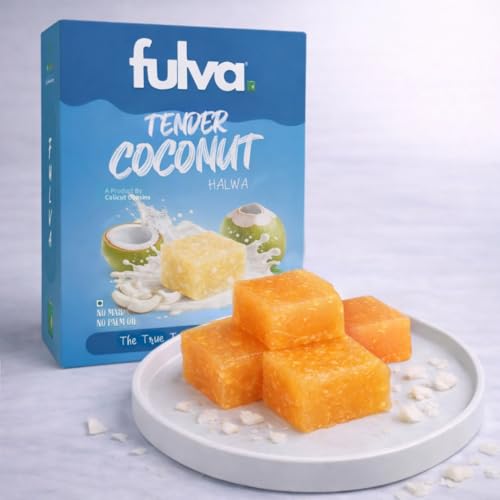 Image of Fulva Tender Coconut Halwa 200g, Traditional Kerala, Authentic Kozhikode Style Dessert, Soft Chewy Halwa, Made with Real Tender Coconut & Premium Ingredients, South Indian Sweet