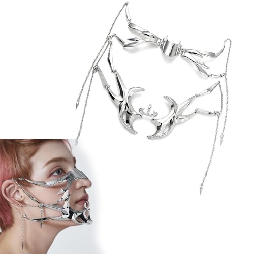 Ya en mundofriki.es: GAIALYST 2 mascarillas Cyberpunk, máscaras mecánicas para Halloween, media máscara de metal, máscara facial irregular, accesorio para disfraz, cosplay, joyas para mujeres y hombres (dorado)