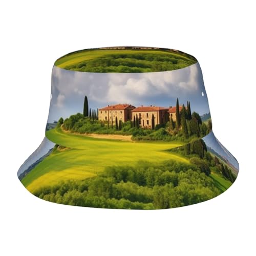 Unisex Cute Bucket Hat Tuscany Spring Summer Travel Fisherman Cap Beach Travel Sun Hat Outdoor Cap Black