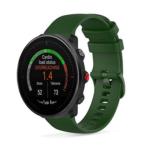 SeaFicco Correa de Reloj Compatible con Polar Vantage M/Polar Grit X, Universal 22mm Correa de Silicona Pulsera de Repuesto Banda de Deportes Fitness (Verde Militar)