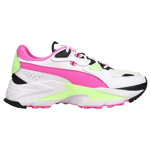 PUMA Womens Orkid Neon Lace Up Sneakers Shoes Casual - Pink, White - Size 7.5 M