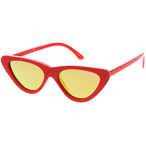 Image of zeroUV Women's Small Thick Neutral Colored Flat Lens Cat Eye Sunglasses 51mm