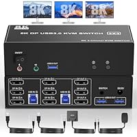 4ポートDP USB 3.0 KVMスイッチ デジタルディスプレイ ケーブル付き Amazon.co.jp: 2ポートDisplayPort デュアルモニター kvm