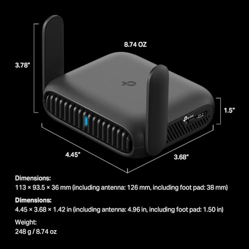 Router WiFi 7 portátil TP-Link BE3600 alimentable con power bank para teletrabajo y viajes 6