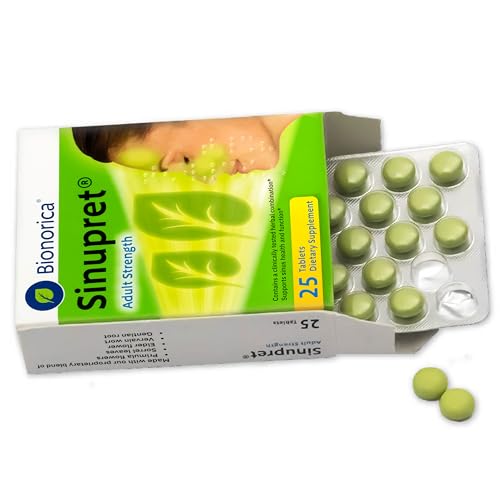 Image of Bionorica Sinupret Adult Strength Sinus - Immune Support Supplement - All Natural - Herbal Nasal Passage & Immunity Boost - 25 Tablets