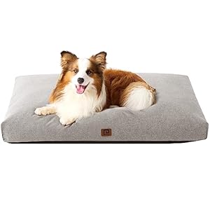 EHEYCIGA Cama Perro Grande Viscoelastica, Cama para Perros Ortopedica Lavable con Espuma con Memoria Triturada, Colchon Perro Cojin Perro Impermeable Desmontable, Gris, 112x81x11.5cm