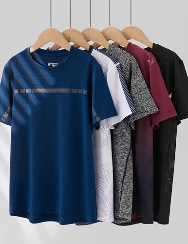 Image of 5 Pack Youth Boys Athletic Dry Fit T Shirts
